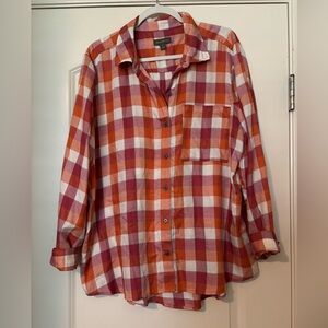 style & Co. Plaid Button-Up Shirt XL